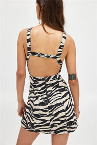 Personalizzazioni montate Boutique nuova moda Casual con stampa a righe zebrate senza maniche Mini abito corto da donna - Product Image 2