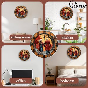 Round Wooden Wall <b>Clock</b> 25Cm Wood Grain Surface Quiet Movement For Home Office Study Room Decor - Product Image 5