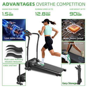 Esteira elétrica portátil com tela LCD Uso Doméstico Dobrável Máquina Running Preço De Fabricação Sem Teste De Freqüência Cardíaca - Product Image 3