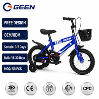 Vélo pour enfants GEEN personnalisé de 12'', 14'', 16'', 18'', 20'' - Prix d'usine - Vélo pour enfants avec roues d'apprentissage et panier