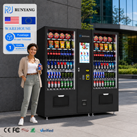Distributeur automatique de boissons et de collations réfrigérées RUNYANG à écran tactile personnalisé pour l'extérieur, gestion basée sur le cloud, paiement multiple