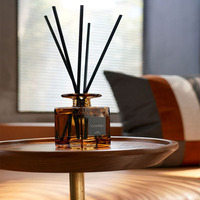Bouteille vide en verre ambré de 100ml avec diffuseur de parfum, bouteille et boîte cadeau