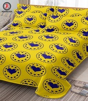 Drap de lit en tissu épais polyester éthiopien simple et élégant fantaisie bleu profond