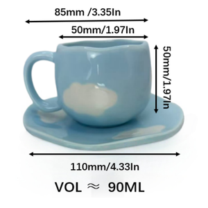Tasses à expresso personnalisées OEM/ODM d'usine, tasses à café en céramique de 3 oz avec soucoupe pour les cafés familiaux et le thé de l'après-midi - Product Image 4