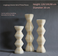 CDOR Présentoir pliable en papier, colonne romaine ronde, pour vitrine, scène de fête, table de desserts de mariage, support à gâteaux, présentation d'événements