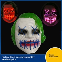 Masque Lumineux en PVC pour Fête d'Halloween et Carnaval, Thème Horreur Amusant, Tête de Chou Blanc, Unisexe Tous Âges, Spécial Importation Transfrontalière EL