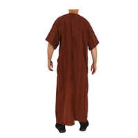 Nuevo Vestido Largo Musulmán de Manga Corta con Diseño Bordado Estilo Marroquí Koshibo, Tallas 54-62 para Hombre