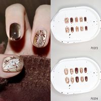 30 faux ongles en ABS, couleur rouge et violet, effet œil de chat, forme amande courte, haute qualité, à presser, couvrance totale