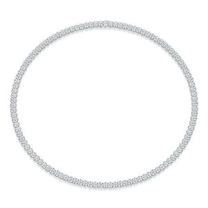 Collar de Tenis Xinfly con Cadena de Eslabones Cuadrados, Plata de Ley 925 y Diamantes de Moissanita para Mujer, Precio de Fábrica - Product Image 2
