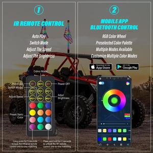 Màu sắc đuổi theo sáng nhất dẫn ánh sáng roi xoắn ốc off road sử dụng UTV ATV LED Buggy roi cờ roi light2ft3ft4ft5ft6ft - Product Image 5