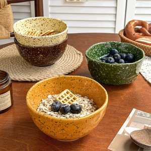 <b>Customized</b> Instagram-style ink-splatter bowl ceramic retro fruit yogurt bowl cereal breakfast large rice bowl dessert bowl set - Product Image 2