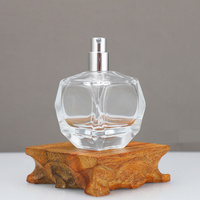 Vente en gros de flacons de parfum vides en forme de diamant de 50 ml, contenants en verre écologiques avec logo personnalisé et boîte cadeau