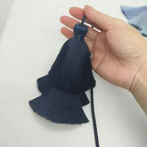 Sjzmm Super <span class=keywords><strong>épaisse</strong></span>ur 3 couches glands 15cm grande <span class=keywords><strong>frange</strong></span> de glands en soie pour la décoration de fête pour la fabrication de bijoux - Product Image 2