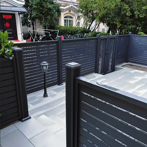 Modern 7ft 3D Model Estate Fence Panels Easy Installation Horizontal Slat Privacy Garden Yard Aluminum Alloy Home Trellis - Product Image 1