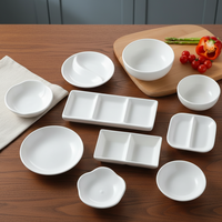 Hôtel Restaurant Blanc Mélamine Asiatique Zen Rond Personnalisé Motif Sushi Sauce Soja Soupe Plat De Mariage Assiettes pour Vente En Gros