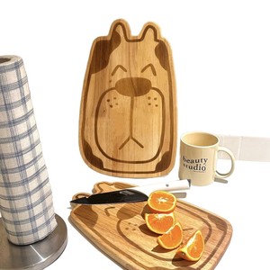 Cartoon Pug Rubberwood Cutting Board Anti Slip For Fruits Vegetables Home Use Irregular Shape - Product Image 5