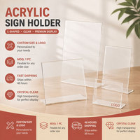 Support de présentation transparent personnalisé en usine, écologique, 8,5 x 11 pouces, support de menu poli pour restaurants, support de signalisation de bureau, table