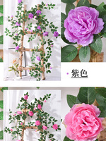 Bunga Plastik Semi-Handmade Berkualitas Tinggi, Ramah Lingkungan, Tahan Lama, Dekorasi Rumah, Latar Belakang Pernikahan, Tanaman Rambat Peony Buatan