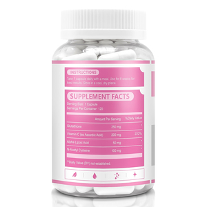 Capsule di L-Glutatione ad Alta Dose con Complesso di Vitamina C, Formula Vegana per Schiarire la Pelle e Supporto Sanitario, Etichetta Privata - Product Image 3