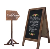 Tableau en bois robuste à cadre en A pour restaurant, entreprise et mariage Présentoir de menus à café rustique pour salle à manger et chambre à coucher