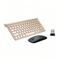 Clavier et souris sans fil 2,4 G, combo 78 touches, disposition compacte, alimenté par piles AA, matériau ABS, pour ordinateur portable/ordinateur de bureau/poste de travail PC