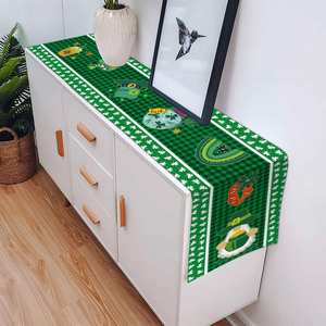 <b>Green</b> Four-Leaf Clover Printed Shamrock St. Patrick's Day Woven Table <b>Runner</b> Seasonal Home Use Kitchen Dining Table Accessory - Product Image 4