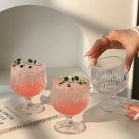 Verres à vin en gros avec pieds – Gobelets en verre de style français – Vaisselle en verre épaissi incassable pour restaurants et hôtels
