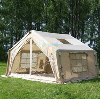 Tente cabine gonflable 12 17 Spm 2 chambres tente pneumatique avec moustiquaire à fenêtre transparente pour tente de Camping en plein air multifamiliale