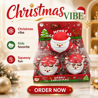 Jouet Squishy Géant Écologique Adorable Père Noël Bonhomme de Neige Renne Anti-Stress avec Boîte Cadeau