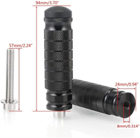 Repose-pieds de moto en alliage d'aluminium M8 antidérapants pour moto tout-terrain, cruiser, scooter