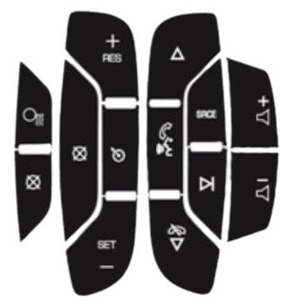 Steering Wheel Control Button Sticker For Chevrolet Yukon Tahoe 2007 2014 Black Adhesive Repair <b>Decal</b> - Product Image 4