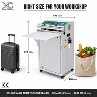 Scelleuse sous vide externe XICANG avec barre de scellage de 610 mm, 1,5 kW, pour compresser les couettes et les sacs textiles, avec pédale et écran intelligent