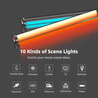 Tolifo 10W RVB Vidéo Portable Portable Baguette Lumière LED Tube Photo Bâton Lumière pour Photographie Studio Shooting