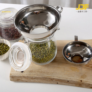 Embudo de boca ancha de acero inoxidable JDF, colador de aceite grande y pequeño para aderezos de ensalada - Product Image 1