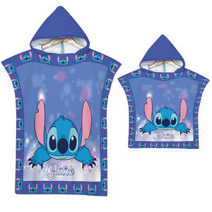 Serviette de bain poncho à capuche personnalisée pour adultes et enfants, motif dessin animé, absorbante, séchage rapide, douce pour la peau, serviettes de plage et de bain à capuche portables pour bébés - Product Image 1