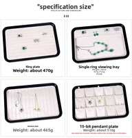 Plateau à bijoux en daim de style moderne pour bracelets, boucles d'oreilles, supports pour clous d'oreilles - Présentoir à bijoux, accessoire de vitrine, modèle d'emballage en carton