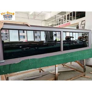 Porte <span class=keywords><strong>de</strong></span> <span class=keywords><strong>garage</strong></span> sectionnelle électrique professionnelle à glissière, à économie d'énergie, avec cadre en alliage d'aluminium et miroir en verre trempé transparent - Product Image 5