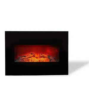 26 inch decor log set flame heater wall mounted electric fireplace
