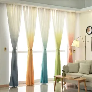 Topfinel Hot Selling Pink Blackout Nordic Simple Style Gradient Curtain Screen Drapes Curtains Blackout For Bedroom