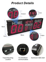 Tableau d'affichage numérique portable à 10 chiffres avec télécommande pour basketball/tennis/volley-ball