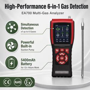 เครื่องตรวจจับก๊าซหลายชนิดแบบพกพา EA700 ชนิดดูดแบบปั๊ม, ตรวจจับ CO2, NH3, CO, O2, H2S, ก๊าซไวไฟ - Product Image 2