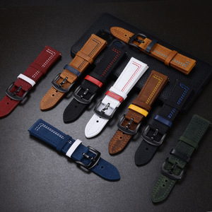 Bracelets de montre de luxe à dégagement rapide pour montres Huawei Samsung, bracelet pour homme 18 mm 20 mm 22 mm 24 mm, bracelet de montre en cuir véritable - Product Image 1