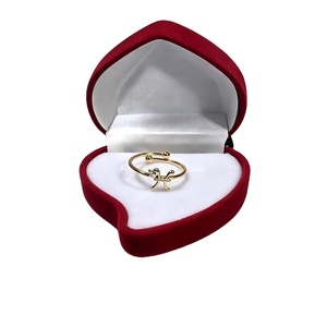 Bague ouverte fine empilable en acier inoxydable plaqué or 18 carats avec zircon, étanche et inaltérable, motif signe du zodiaque, pour femme et couple - Product Image 1