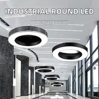 Luminaire suspendu rond de style industriel, LED, installation pour projet, commande sans fil, luminaire pour projet commercial