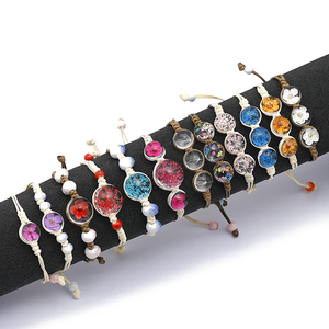 Nuovo Fatto A Mano <span class=keywords><strong>Bracciali</strong></span> di Fiori Secchi di Vetro Dei Monili della Sfera Del Tessuto Regolabile Ragazze Boho Braccialetto Con Fiore Secco - Product Image 5