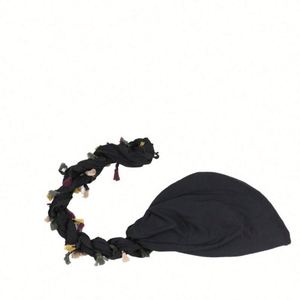 Bonnet Turban Homme Coloré à Queue Suspendue, Doublure en Satin, Double Tresse Enroulée, Idéal pour Fêtes et Festivals - Product Image 5