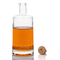 Bouteille de vin ou de liqueur en verre transparent vide personnalisée avec bouchon en liège 200ml-1000ml, impression sérigraphique, emballage pour brandy, whisky, diffuseur