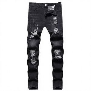 Jeans en denim vintage sur mesure pour hommes, style baggy, motif animal peint à la main, pantalones de hombre, style hip hop - Product Image 4