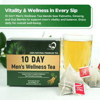 Tisane bien-être masculine Chinaherbs 10 jours, Tisane naturelle à base de plantes pour le bien-être et la fertilité masculine avec contenu végétal, Ginseng Racine de Maca