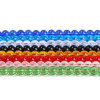 4mm 6mm 8mm 10mm solide rouge jaune transparent bleu violet noir couleur perles de cristal de verre pour la fabrication de bracelet collier et bricolage